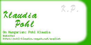 klaudia pohl business card